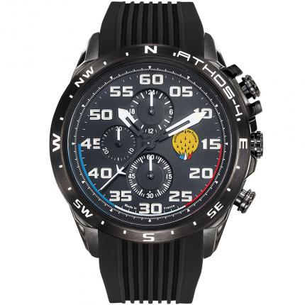 Montre chronographe noire Patrouille de France avec bracelet en silicone
