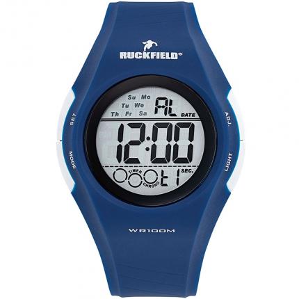 Montre digitale bleue pour homme étanche 100 mètres avec fonctions alarme, chronomètre et compte à rebours