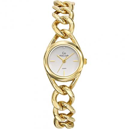 Petite montre femme dorée en acier avec bracelet chaîne
